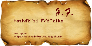 Hatházi Füzike névjegykártya